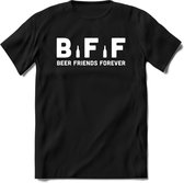 Bier Friends Forever BFF T-Shirt | Unisex Kleding | Dames - Heren Feest shirt | Drank | Grappig Verjaardag Cadeau tekst | - Zwart - S
