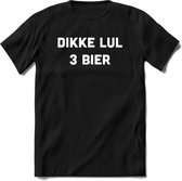 Dikke Lul 3 Bier T-Shirt | Unisex Kleding | Dames - Heren Feest shirt | Drank | Grappig Verjaardag Cadeau tekst | - Zwart - XL