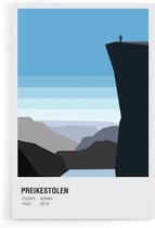 Walljar - Preikestolen Norway - Muurdecoratie - Poster