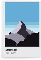 Walljar - Matterhorn Switserland Day - Muurdecoratie - Poster