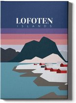 Walljar - Lofoten Norway Dawn II - Muurdecoratie - Canvas schilderij