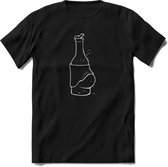Bierbuik Bier T-Shirt | Unisex Kleding | Dames - Heren Feest shirt | Drank | Grappig Verjaardag Cadeau tekst | - Zwart - 3XL