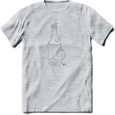 Bierbuik Bier T-Shirt | Unisex Kleding | Dames - Heren Feest shirt | Drank | Grappig Verjaardag Cadeau tekst | - Licht Grijs - Gemaleerd - S