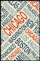 Walljar - Chicago Woord - Muurdecoratie - Plexiglas schilderij