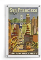 Walljar - San Fransisco United Air Lines - Muurdecoratie - Plexiglas schilderij