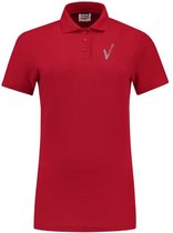 Security Kleding ART. NR. 201010 / POLOSHIRT ROOD dames, bedrukt met V-tje en SECURITY. Maat M.