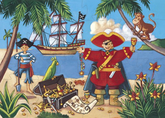 Puzzle Djeco silhouette Pirate 36 pieces Enfants garçons 4 ans +