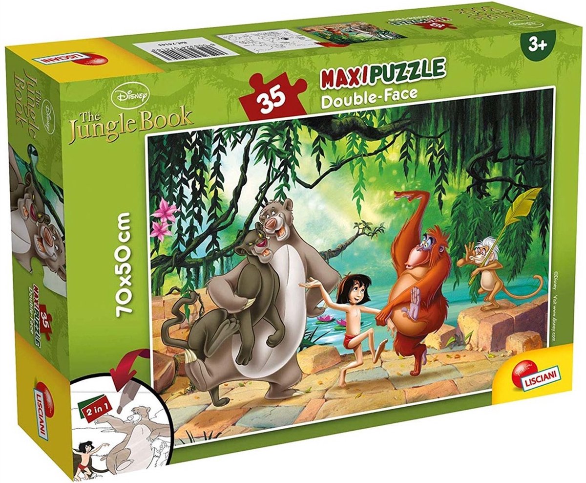 Lisciani - Jungle book - Double face - Puzzel Maxifloor - 35 stukjes