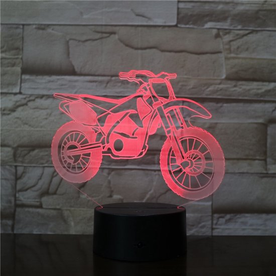 3D Led Lamp Met Gravering - RGB 7 Kleuren - Crossmoter