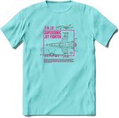 F-18 Vliegtuig T-Shirt | Unisex leger Kleding | Dames - Heren Straaljager shirt | Army F16 | Grappig bouwpakket Cadeau | - Licht Blauw - L