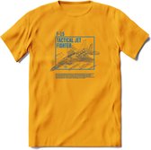 F-15 Vliegtuig T-Shirt | Unisex leger Kleding | Dames - Heren Straaljager shirt | Army F16 | Grappig bouwpakket Cadeau | - Geel - S