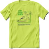 AV-8B Vliegtuig T-Shirt | Unisex leger Kleding | Dames - Heren Straaljager shirt | Army F16 | Grappig bouwpakket Cadeau | - Groen - S