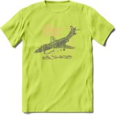 F-101 Vliegtuig T-Shirt | Unisex leger Kleding | Dames - Heren Straaljager shirt | Army F16 | Grappig bouwpakket Cadeau | - Groen - L