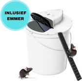 Olenka - Diervriendelijke Muizenval - Rattenval - Muizenverjager - Inclusief Emmer - Voor Binnen en Buiten - Verbeterd Model 2023 - Inclusief E-Book - Wit