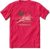 F-15 Vliegtuig T-Shirt | Unisex leger Kleding | Dames - Heren Straaljager shirt | Army F16 | Grappig bouwpakket Cadeau | - Roze - XL