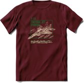 F-15 Vliegtuig T-Shirt | Unisex leger Kleding | Dames - Heren Straaljager shirt | Army F16 | Grappig bouwpakket Cadeau | - Burgundy - L