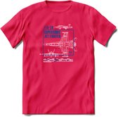 F-18 Vliegtuig T-Shirt | Unisex leger Kleding | Dames - Heren Straaljager shirt | Army F16 | Grappig bouwpakket Cadeau | - Roze - S