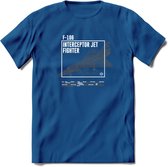 F-106 Vliegtuig T-Shirt | Unisex leger Kleding | Dames - Heren Straaljager shirt | Army F16 | Grappig bouwpakket Cadeau | - Donker Blauw - XL