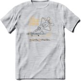 F-22 Vliegtuig T-Shirt | Unisex leger Kleding | Dames - Heren Straaljager shirt | Army F16 | Grappig bouwpakket Cadeau | - Licht Grijs - Gemaleerd - L