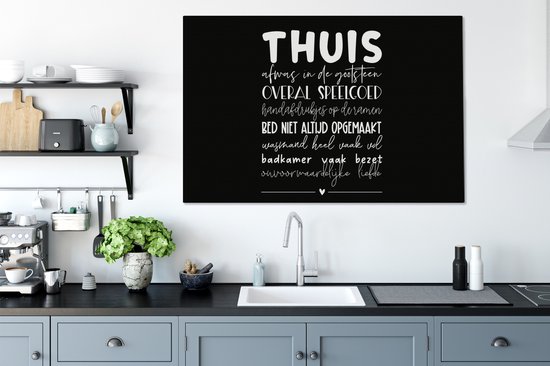Peinture Sur Toile At Home - Proverbes - Coeur - 140x90 cm - Décoration murale