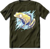 Dieren T-Shirt | Kikker shirt Heren / Dames | Wildlife frog kleding cadeau - Leger Groen - L