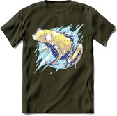 Dieren T-Shirt | Kikker shirt Heren / Dames | Wildlife frog kleding cadeau - Leger Groen - S