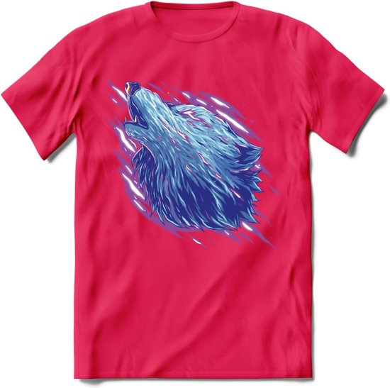 Dieren T-Shirt | Wolf shirt Heren / Dames | Wildlife wolven kleding cadeau  - Roze - XXL | bol.com