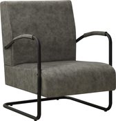 vidaXL Fauteuil kunstleer grijs