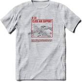 A-10 Warthog Vliegtuig T-Shirt | Unisex leger Kleding | Dames - Heren Straaljager shirt | Army F16 | Grappig bouwpakket Cadeau | - Licht Grijs - Gemaleerd - M