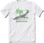 F-101 Vliegtuig T-Shirt | Unisex leger Kleding | Dames - Heren Straaljager shirt | Army F16 | Grappig bouwpakket Cadeau | - Wit - 3XL