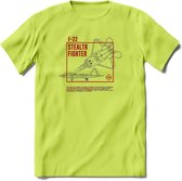 F-22 Vliegtuig T-Shirt | Unisex leger Kleding | Dames - Heren Straaljager shirt | Army F16 | Grappig bouwpakket Cadeau | - Groen - XXL