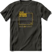 F-18 Vliegtuig T-Shirt | Unisex leger Kleding | Dames - Heren Straaljager shirt | Army F16 | Grappig bouwpakket Cadeau | - Donker Grijs - XL