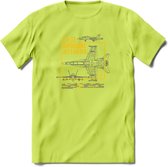 F-18 Vliegtuig T-Shirt | Unisex leger Kleding | Dames - Heren Straaljager shirt | Army F16 | Grappig bouwpakket Cadeau | - Groen - S