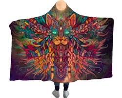 Hoodie Deken - Cat 100 x 150cm - hoodup - Uniek Design - Hoodie Blanket - Dubbel Gevoerd - oodie - huggle hoodie - snuggle hoodie - hoodie deken met print - deken met capuchon