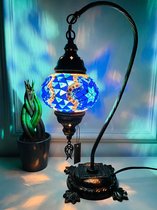 Mozaïek Decoratieve Tafellamp, Sfeerlamp en Nachtlamp | Handgemaakt Kunstwerk | Zwanenhals Model 1