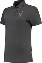 Security Kleding ART. NR. 201010 / POLOSHIRT DARK GREY dames, bedrukt met V-tje en SECURITY. Maat M.