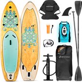 Sportstech 8in1-stand up paddling board Set + kajak-zitting & led dry bag + luidspreker | standup paddleboard opblaasbaar + luchtpomp & fiberglas peddel | zomerplezier stand-up pad