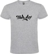 Grijs  T shirt met  "Bad Boys" print Zwart size XXXXL