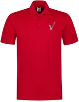 Security Kleding ART. NR. 201003 / POLOSHIRT ROOD heren, bedrukt met V-tje en SECURITY. Maat S.