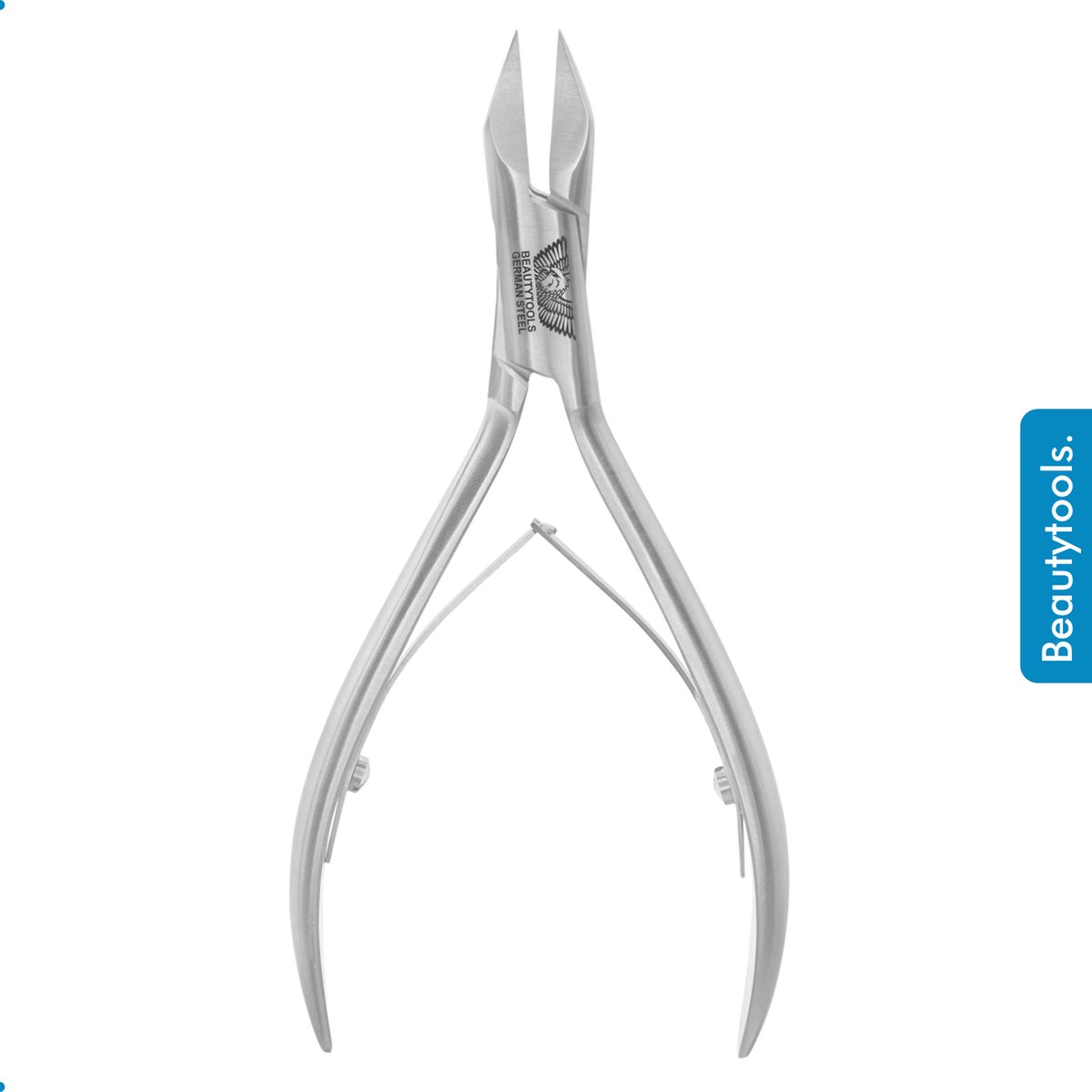 BeautyTools Professionele Nagelknipper - Nageltang met Spitse Punt voor (Harde) Teennagels en Ingegroeide Nagelhoeken - Gebogen Snijvlak 16 mm - INOX (NN-0072)