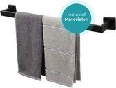 Homefy Handdoekhouder 40CM Mat Zwart - Inclusief Materialen - RVS - Waterbestendig - Mat Zwart