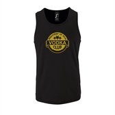 Zwarte Tanktop sportshirt met "Member of the Vodka club" Print Goud Size XXL