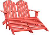 vidaXL Tuinstoel 2-zits Adirondack met voetenbank vurenhout rood