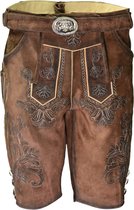 Echte Duitse Lederhosen - Trachten Lederhose Short - Antiek Fijne Koeienleer - Maat 46