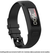 Zwart horloge bandje voor de Garmin Vivofit 1 en Vivofit 2 – Maat: zie maatfoto - horlogeband - polsband - strap - siliconen - rubber