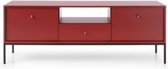 InspireMe- Commode- Ladekast - RTV kast - Kast- voor de woonkamer - moderne vorm en kleur - 2 deuren + 1 laden - (153,5 cm - 39cm - 56,2 cm) - Rood- Bordeau - MELODY IV