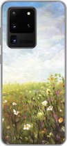 Geschikt voor Samsung Galaxy S20 Ultra hoesje - Zomer - Bloemen - Olieverf - Siliconen Telefoonhoesje