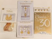Feestversiering - goud/wit - complete set - 30 jaar - luxe set