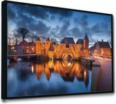 Akoestische panelen - Geluidsisolatie - Akoestische wandpanelen - Akoestisch schilderij AcousticPro® - paneel met de Koppelpoort, Amersfoort - design 194 - Premium - 130x90 - Wit-