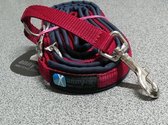 Annyx hondenriem hondenlijn leiband gewatteerd Navy bordeaux 2-3,5 cm breed-max -3 m. -lengte Limited Edition